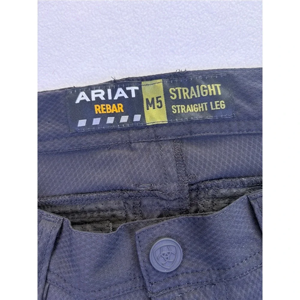 Ariat Rebar M5 Work Flow Ultralight Pants Mens 29x34 Black Straight Leg Workwear